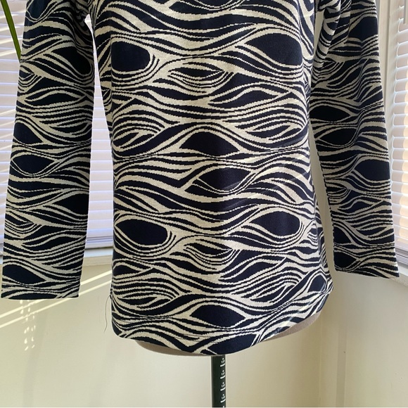 MISS FINCH NYC Women's Black Navy Striped Long Sleeve Sweater Size S - Picture 5 of 12